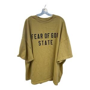 FEAR OF GOD Crew Neck X-Larg Yellow T-shirt ESSENTIALS